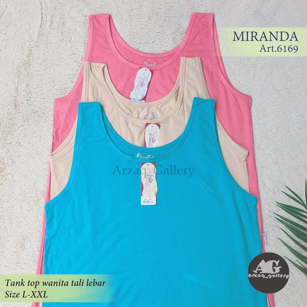 Tanktop Miranda  / Singlet Wanita Tali Kecil  /  Miranda CM 6169 TK / 6168 Tali Lebar / Kaos Dalam Wanita / Tang Top Jumbo