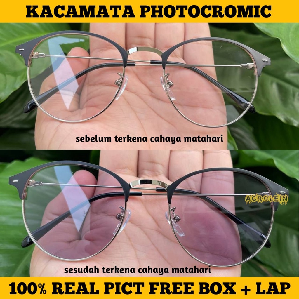 PHOTOCROMIC-KACAMATA OVAL TITANIUM IMPORT PRIA DAN WANITA TERBARU MILENIAL