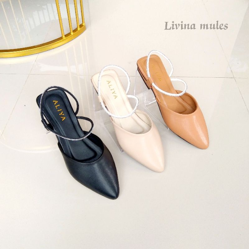 Aliya Livina Mules Wanita heels/hak 2cm