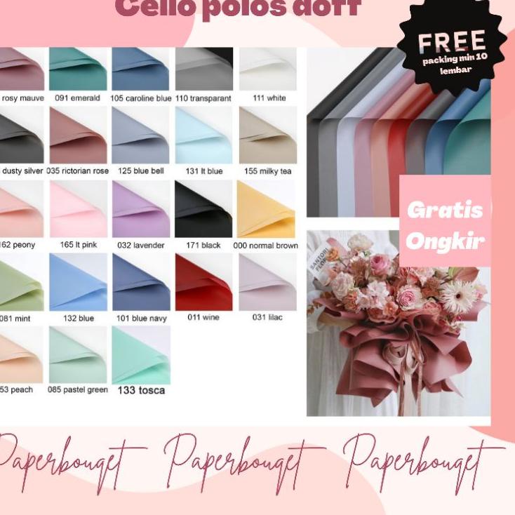 

Model Cantik 20LEMBAR KERTAS CELLO POLOS DOFF/KERTAS CELLOPHANE/KERTAS BUKET BUNGA/KERTAS FLOWER WRAPPING PAPER