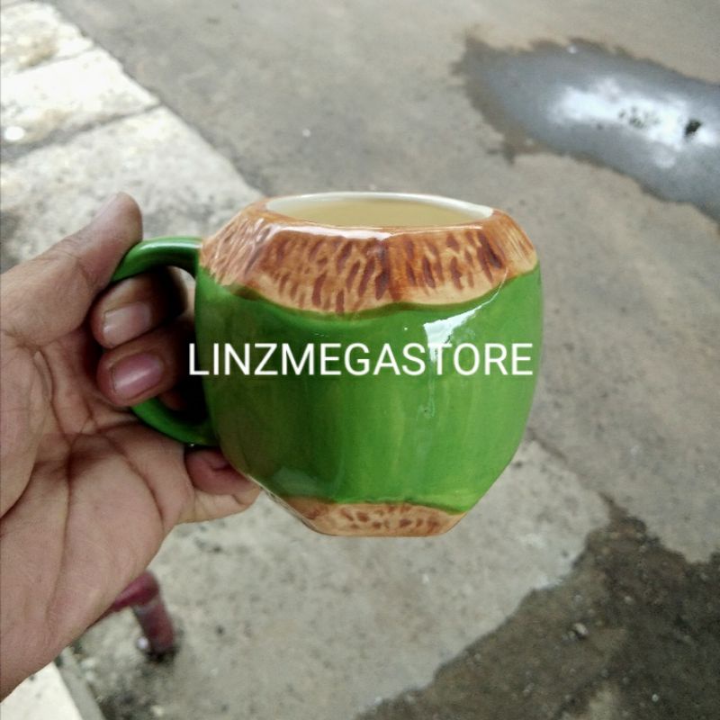 Mug Kelapa Coconut Keramik Murah