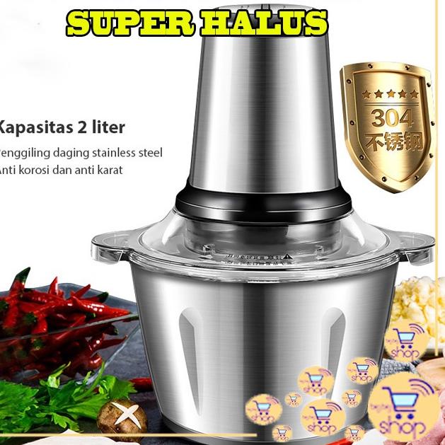 ❋ [ORIGINAL] BLENDER DAGING STAINLESS 2L / CHOPPER BLENDER DAGING PENGGILING / MEAT BLENDER ELEKTRIK