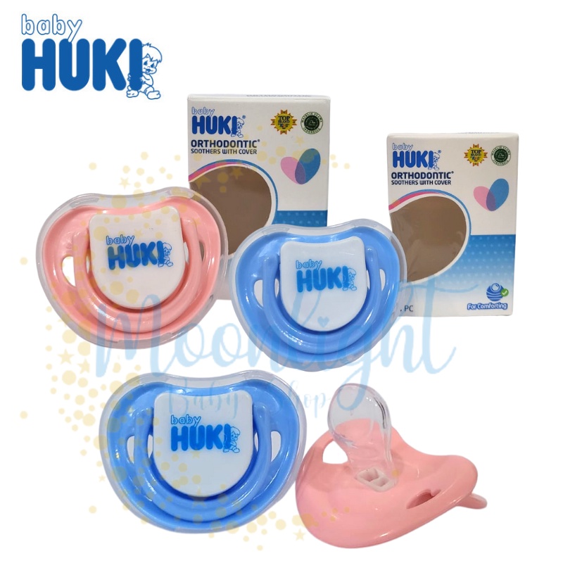 Baby Huki Empeng Bayi Orthodontic Soother with Cover - isi 1 Kemasan BOX