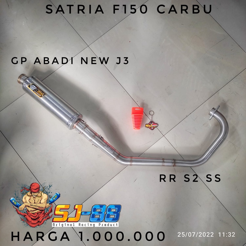 Knalpot Full System SJ88 RR S2 Satria FU Karbu – Header + Silincer Racing Flow Besar Tenaga Ngisi St