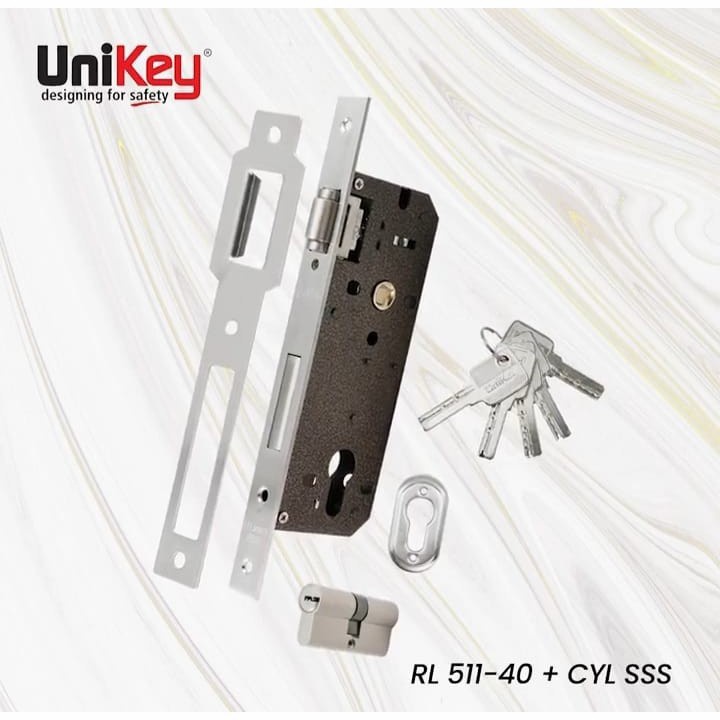 Mortise Roller Unikey Bodi Lockcase Pintu Swing dan Silinder Unikey Bodi Pelor Pintu Kayu Unikey