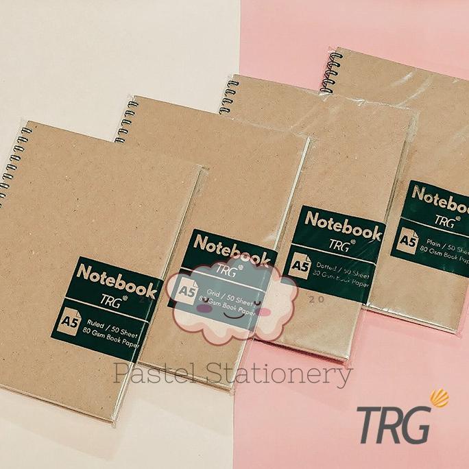 

[F00HE9595] Buku Tulis Catatan A5 Dotted Grid Plain Ruled TRG - TRG Kraft Cover Spiral Notebook A5