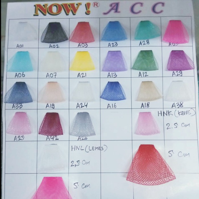 Kain Hardnet 5Cm / Yure / Pita Jala Tebal / Kaku / Keras Isi 1 Roll 50 Yard