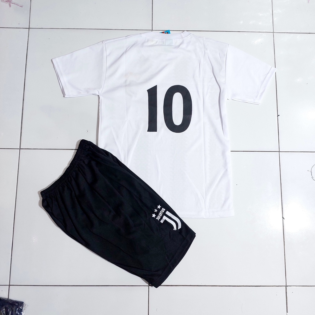 setelan baju bola anak/setelan baju futsal/baju bola juve-ntis putih/baju futsal murah