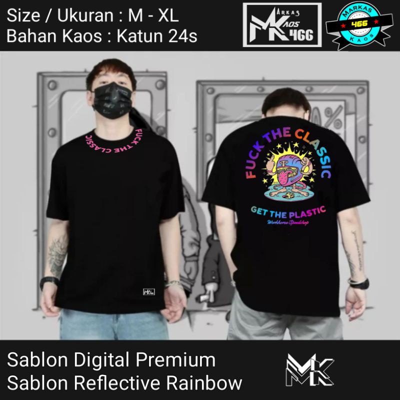BAYAR DI TEMPAT || T SHIRT RAINBOW FVCK THE CLASSIC || MARKASKAOS || KAOS REFLECTIVE RAINBOW FVCK TH