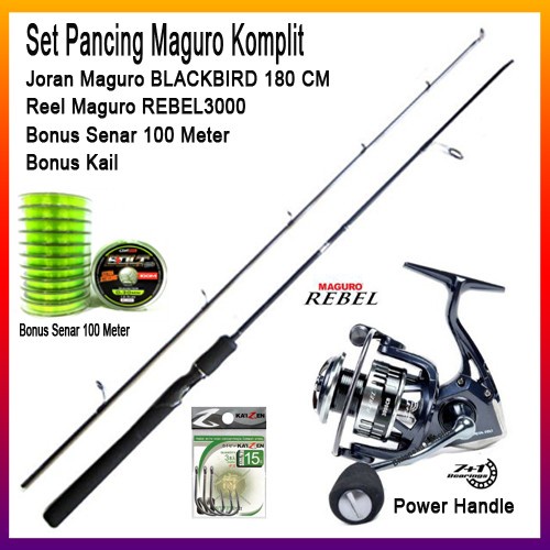 Pancing Set Pancing Power Handle Maguro Dan Joran Maguro 180Cm Original
