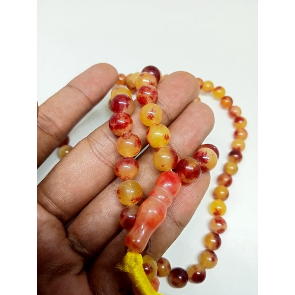 Tasbih Batu Akik Api Dimensi 99 Butir Stone Alam CLW