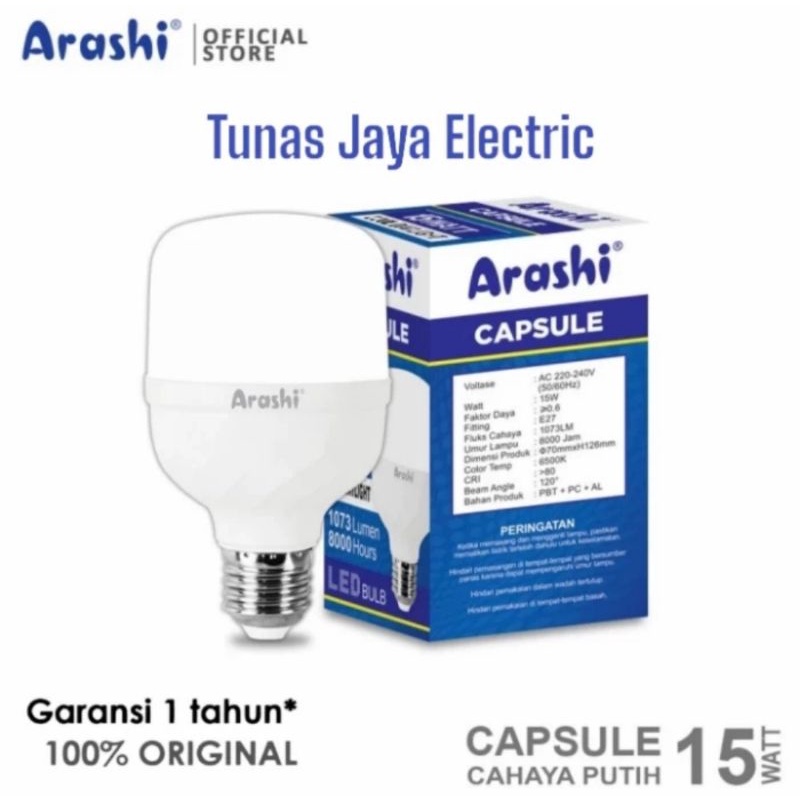 ARASHI Lampu LED Capsule 15W CDL (GARANSI 1 Tahun)