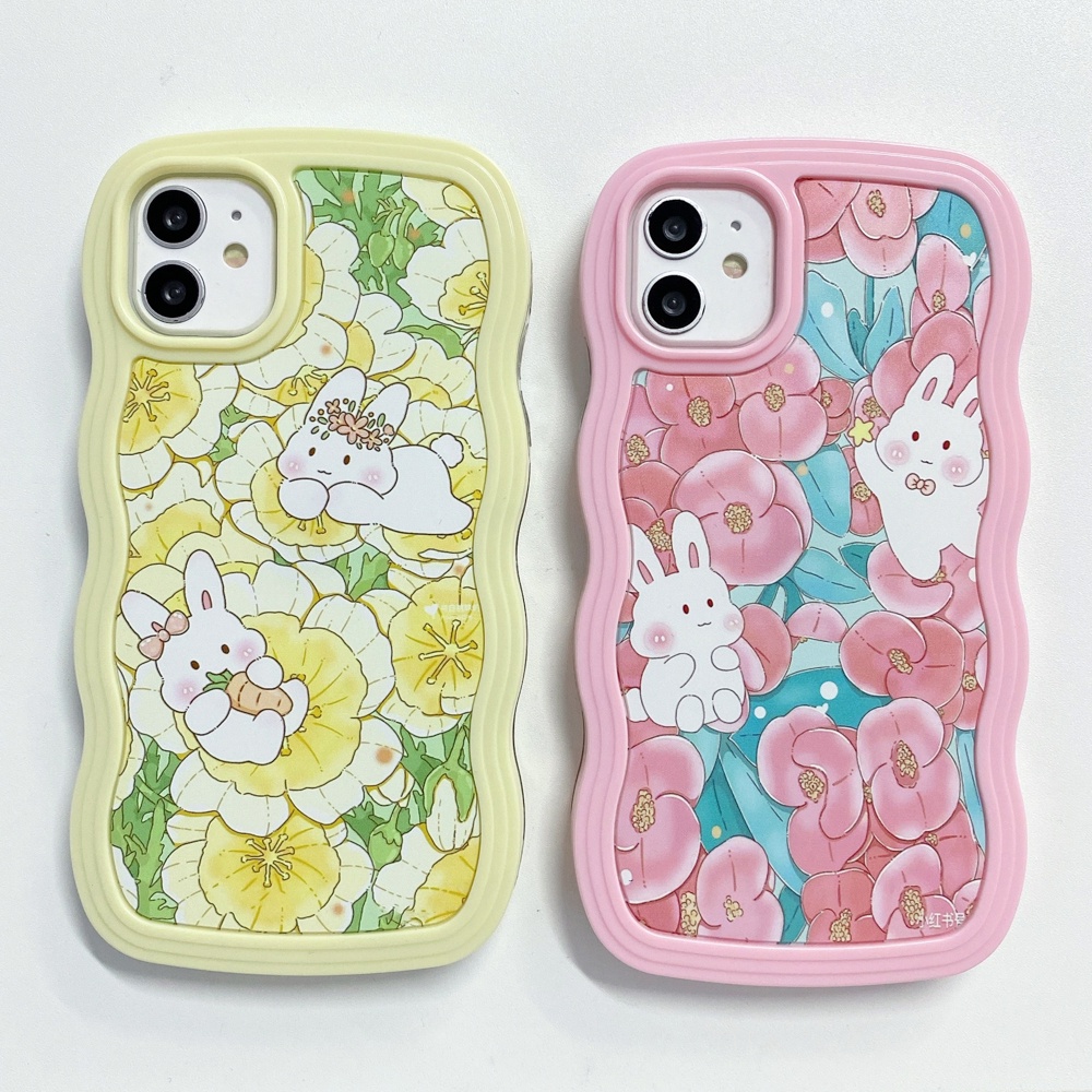 IPHONE Casing Bunga Kompatibel Untuk Iphone11 12 13 14 Pro Max Bunga Dicat Penutup Belakang XR X XS Max7 8 Plus Se2020 2022 Casing Bening