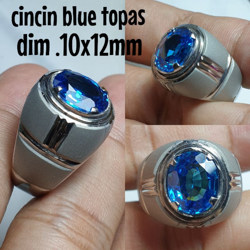 Cincin pria cincin blue topas cincin permata mewah