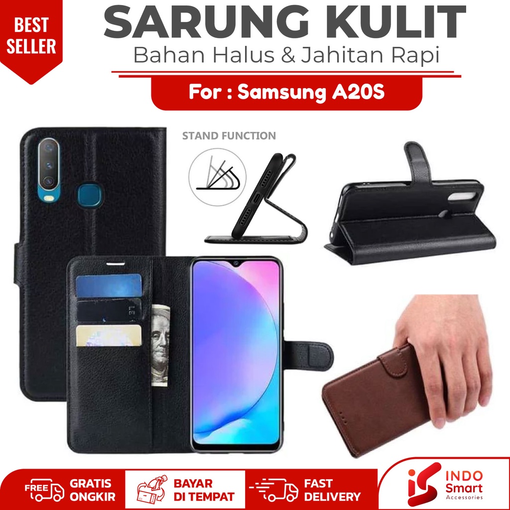 Samsung A20S / Case Samsung A20S A 20S / Leather Wallet Case Dompet Sarung Kulit Hp