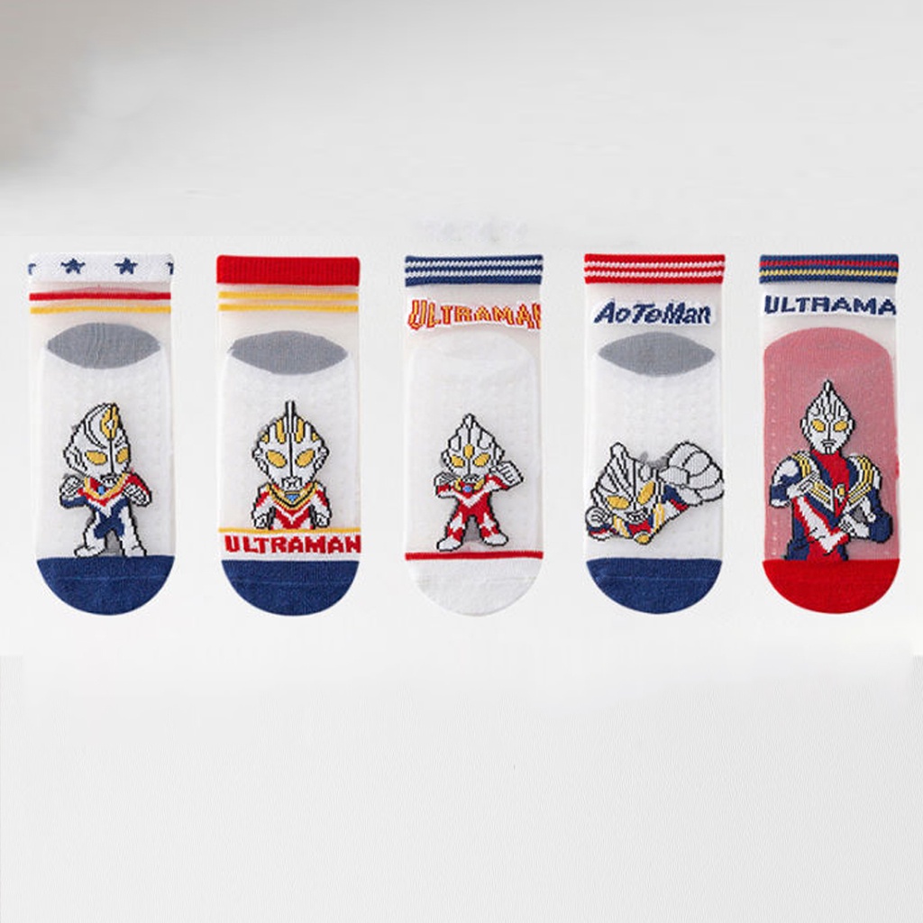 BRGUNIK Kaos Kaki Anak Motif Ultraman Transparan Kaus Kaki Bayi Lucu KK045