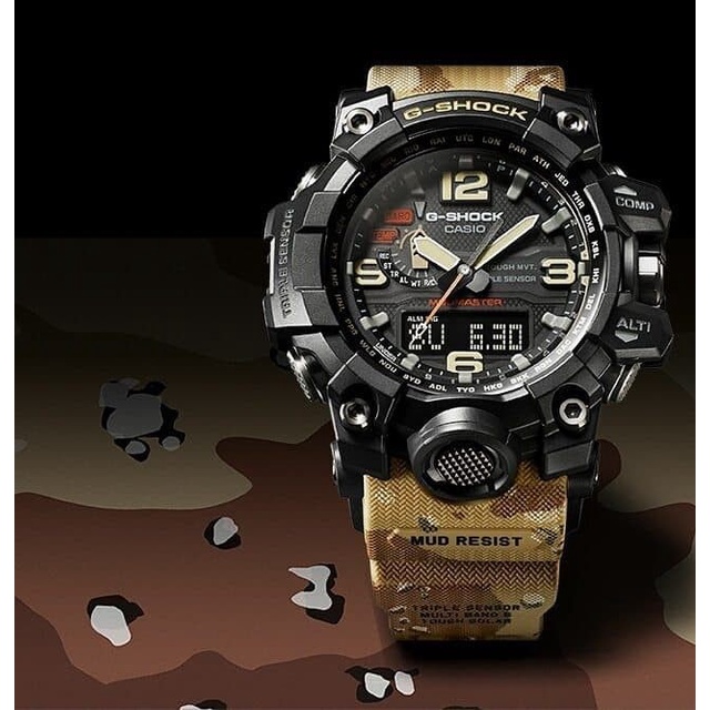 Jam Pria Casio G-Shock GWG-1000-DC Mudmaster Army Cream Original