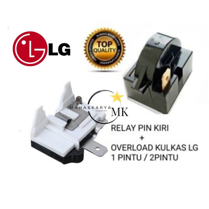 Relay 1 Pin Kiri + Ptc Overload Kulkas LG 1 Pintu / 2 Pintu