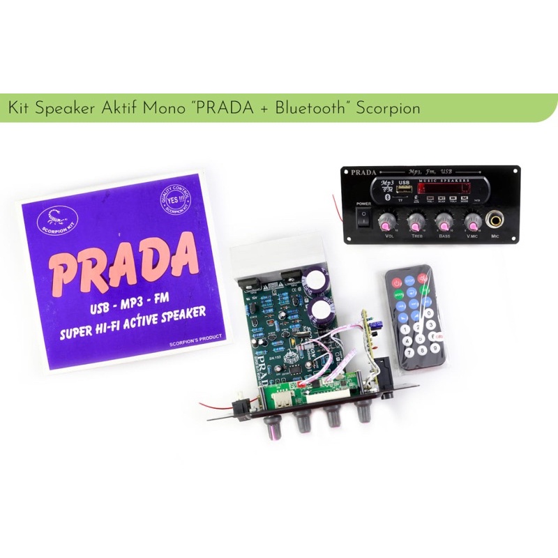 Kit PRADA speaker aktif mono + bluetooth