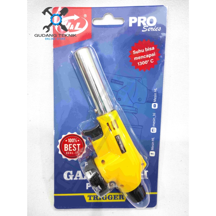 Gas Torch BUTTON TRIGGER PRO HL1300 H&amp;L / Kepala Pematik Api Gas Portable Flame Gun Blow BUTTON TRIGGER HL 1300 HNL