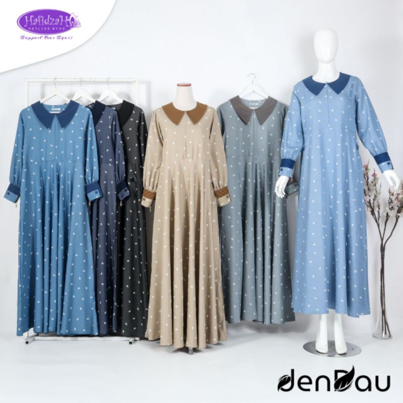 Gamis Syar'i Set Rumah Hafidzah (RH) Dendau Bahan Denim