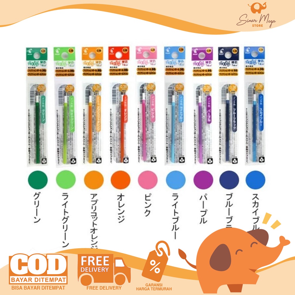 

Pilot REFILL Frixion Slim Color 0.38 LFBTRF12UF-EX / Isi Ulang Pulpen Warna Warni Murah Berkualitas