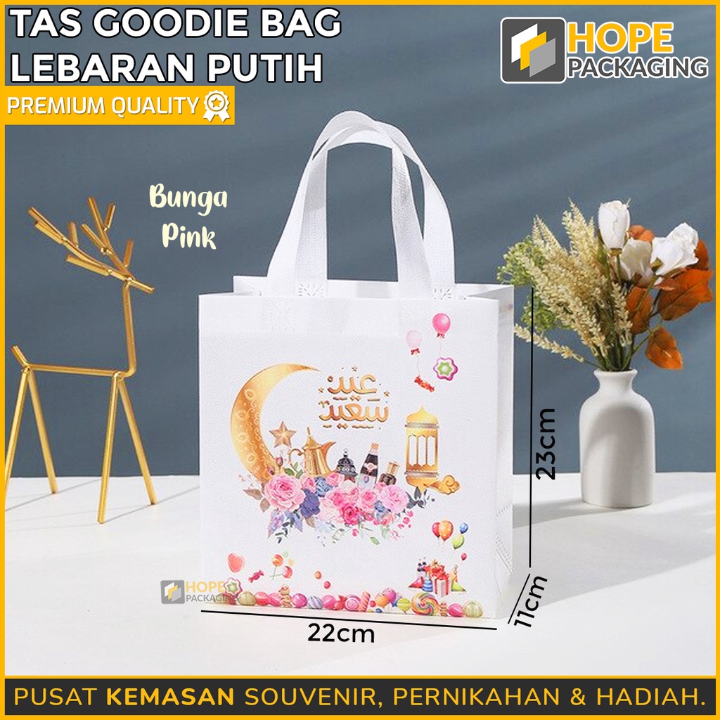 Tas Goodie Bag lebaran putih / Goodie bag lebaran / Tas idul Fitri