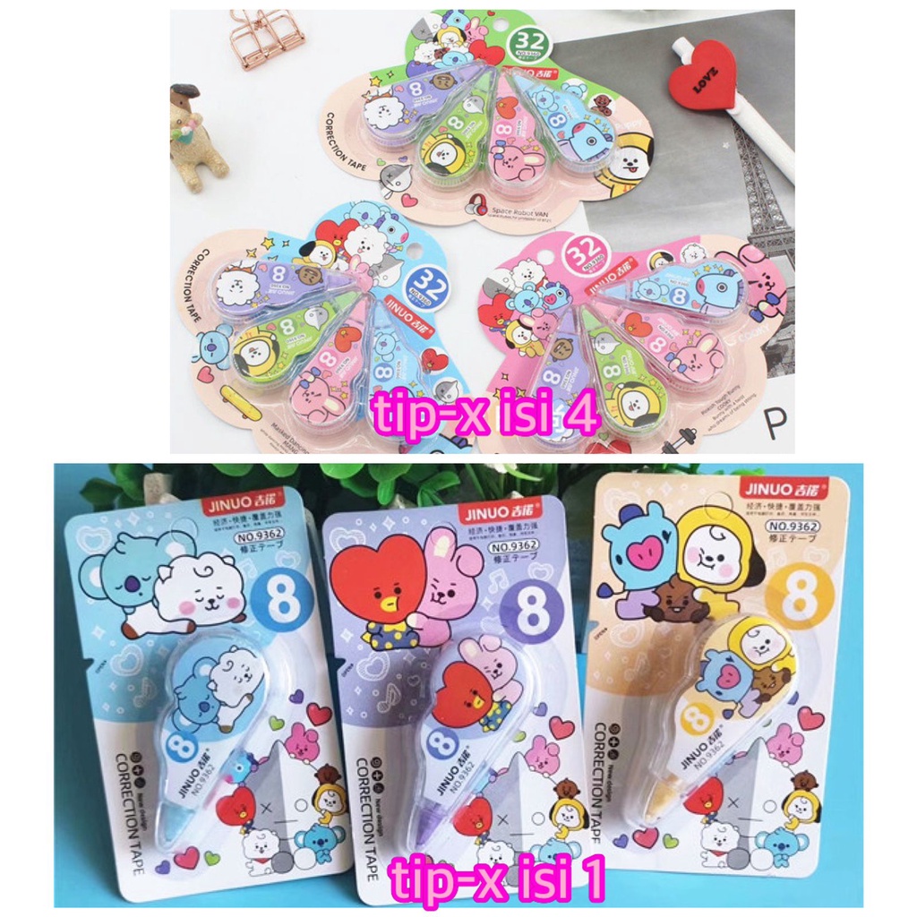 MSEUN correction tape karakter/Tipex Roll murah / tip-ex kertas fancy /tipe-x karakter lucu / tip-x 