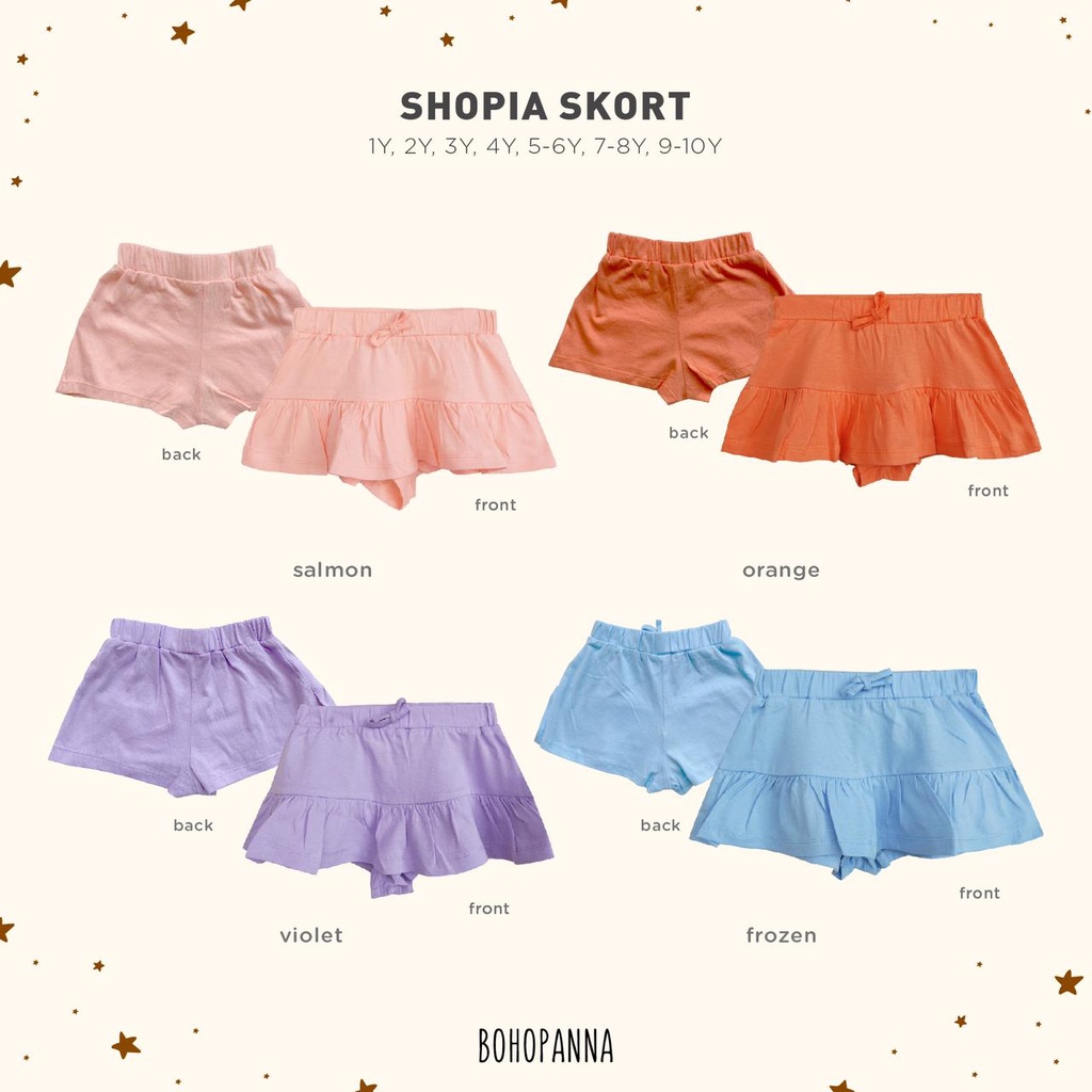 Bohopanna Shopia Skort 1-10 Tahun Celana Rok Sophia Fashion Anak Perempuan