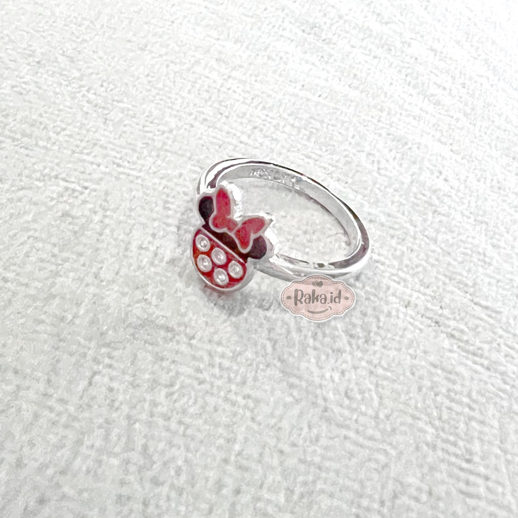 Raka Acc - Cincin Anak Xuping MINNIE MOUSE Pita Merah Perhiasan Lapis Emas 18k 253