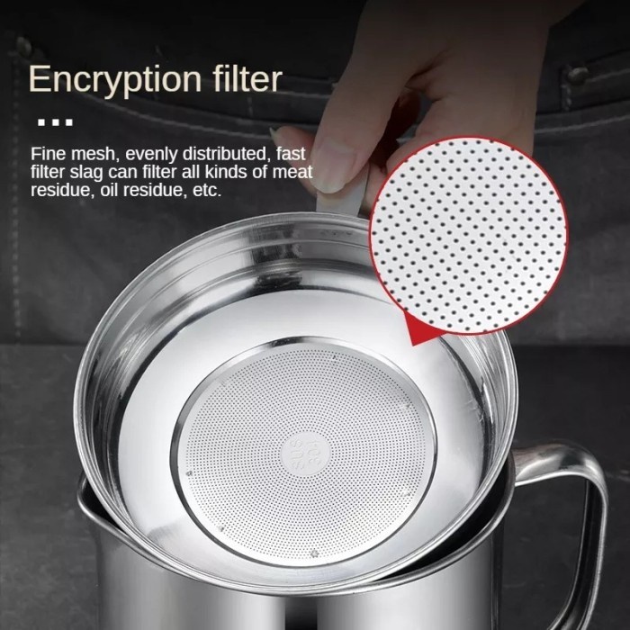 OP12 - OIL POT Saringan Dan Tempat Simpan Minyak 1200ml