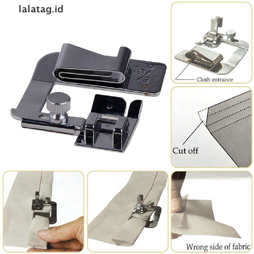 [lalatag] 3pcs Hemming Cloth Strip Presser Foot Mesin Jahit Hemmer Rolled Hem [ID]