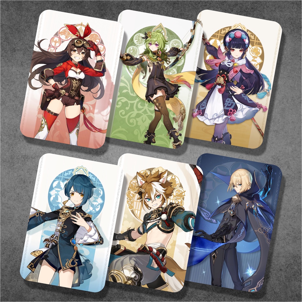 Koleksi Photocard / Kartu Anime Game Genshin Impact A2 - Ayaka Diluc Eula Ganyu HuTao Jean Kazuha Keqing Klee Kokomi Nahida Nilou Shogun Tartaglia Venti Xiao Yae Miko Yelan Yomiya Zhongli