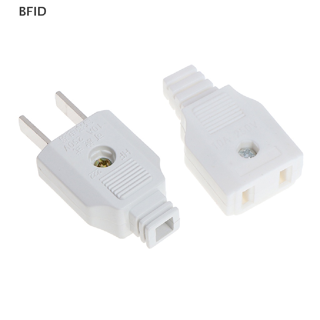 [BFID] Us 2pin Gepeng AC Listrik Power Male Plug Female Socket Outlet Adaptor Kawat [ID]