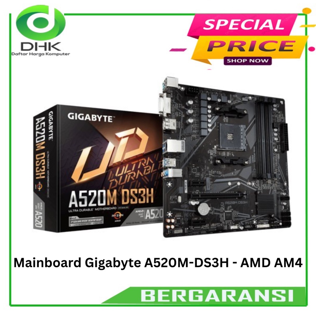 Mainboard Gigabyte A520M-DS3H - AMD AM4