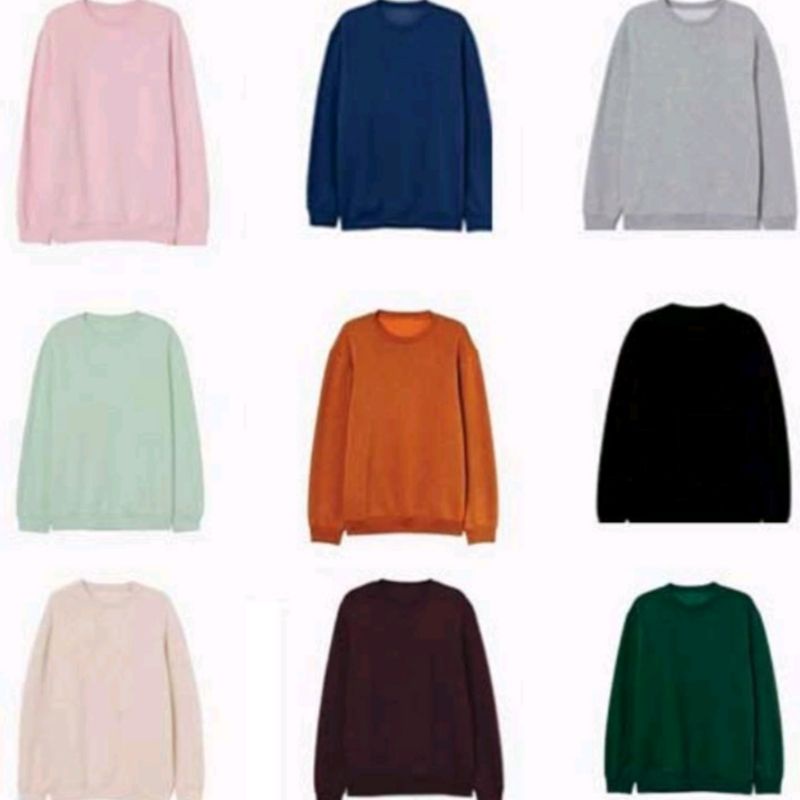 AA1 - SWEATER CREWNECK BASIC POLOS PRIA WANITA OVERSIZE L-XL-XXL