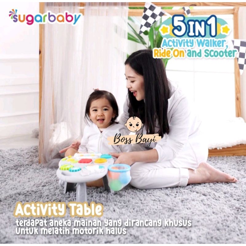 SUGAR BABY -Sugarbaby 5in1 Activity Walker, Ride On, Scooter