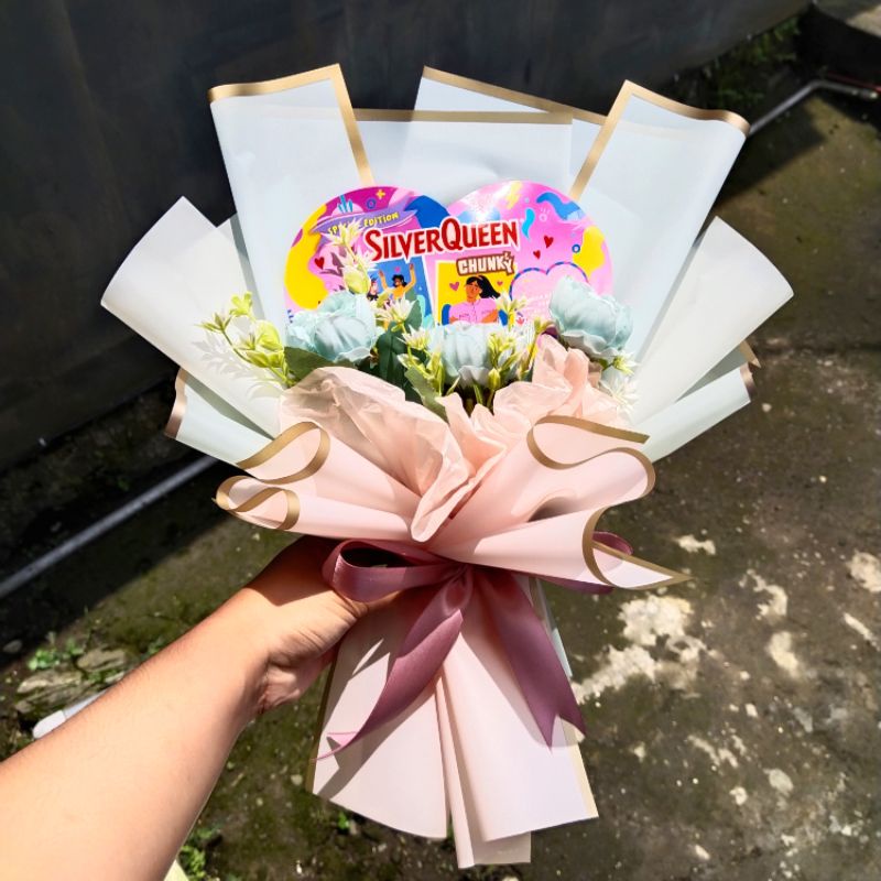 Buket Coklat/ Buket Bunga/ Buket Valentine/ Kado Valentine/ Kado Pacar/ Silverqueen Love/ Coklat Lov