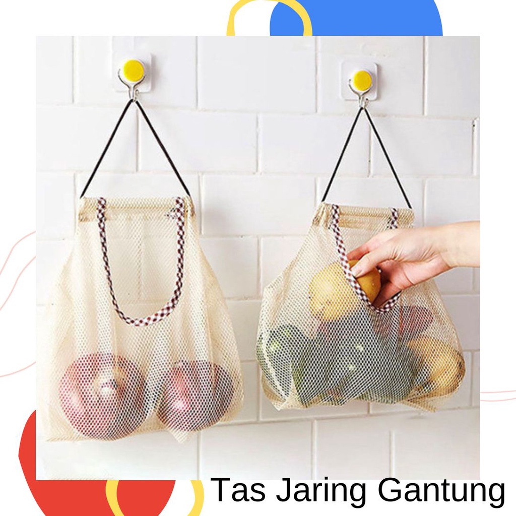 TAS JARING GANTUNG TAS JARING PORTABLE TAS JARING GANTUNG SAYURAN TAS SAYURAN TAS JARING PENYIMPAN S