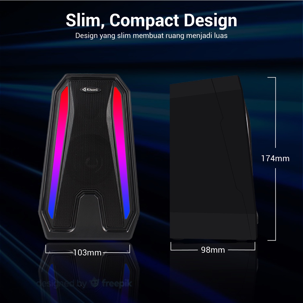 Speaker Laptop / PC / Gaming Kisonli X10 Soundbar Super Bass Portable RGB Lighting Garansi 1 Tahun - XOBOX
