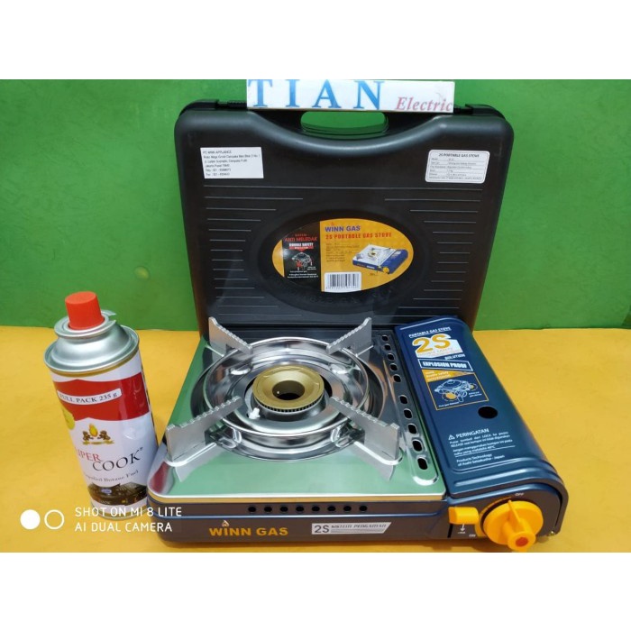 WINN GAS W-2S Kompor Gas Portable Double Safety + 1 Gas Butane ORIGINAL.
