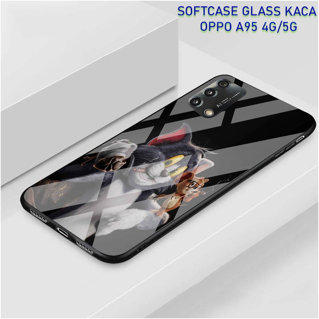 Softcase Glass Kaca OPPO A95 [4G]- Case Hp Pelindung Handphone OPPO A95 [5G] [ A93]