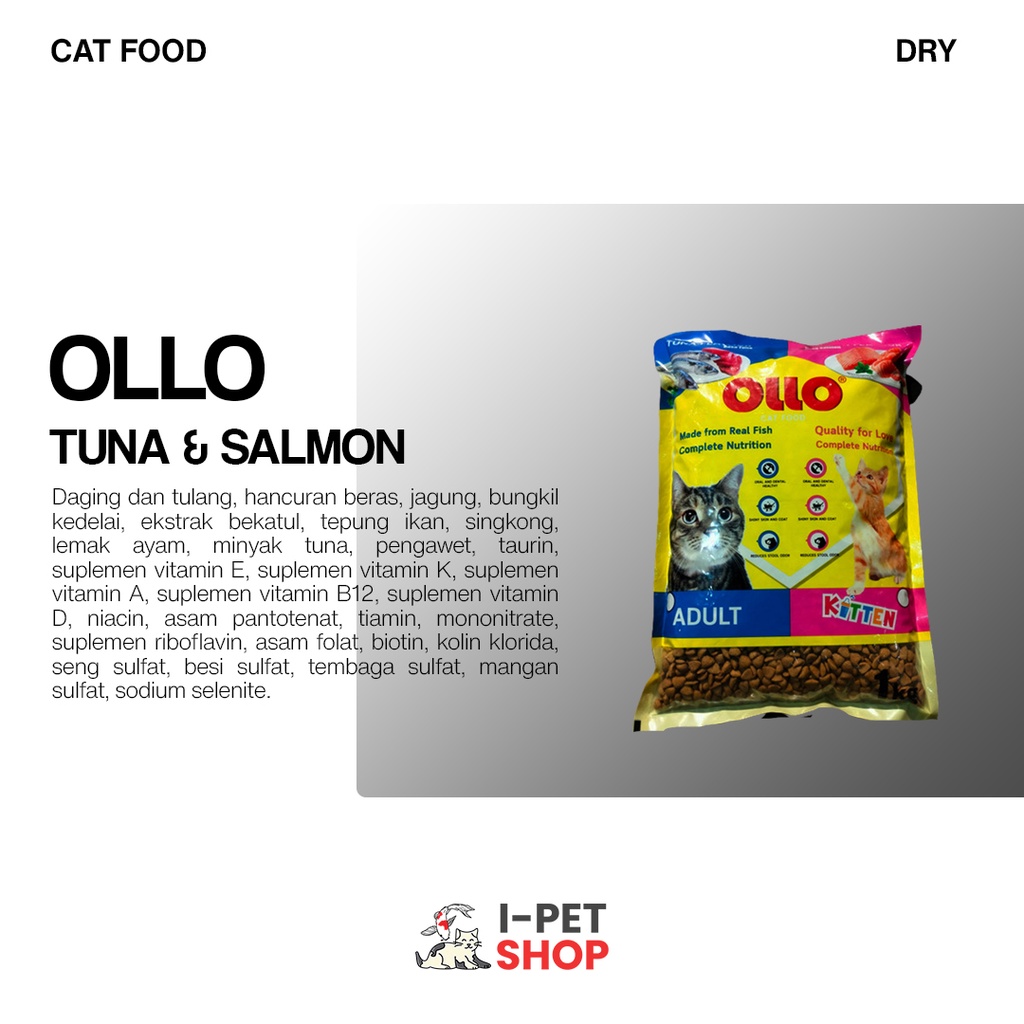 Ollo Tuna & Salmon Cat Food Dry 1kg
