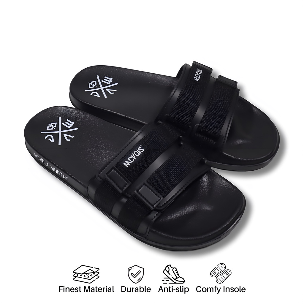 Mcvois Sandal Pria Slide Logo Sandal Slip On Anti Slip