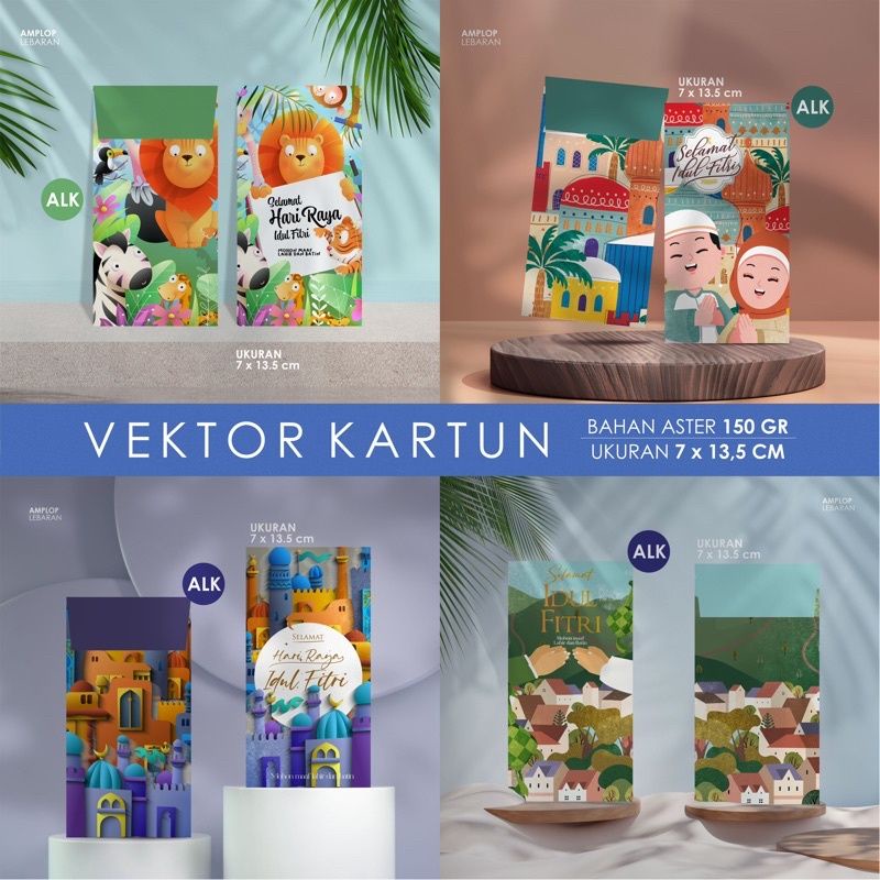 

(12pcs) amplop lebaran idul fitri/angpau thr/ampao anak soleha warna