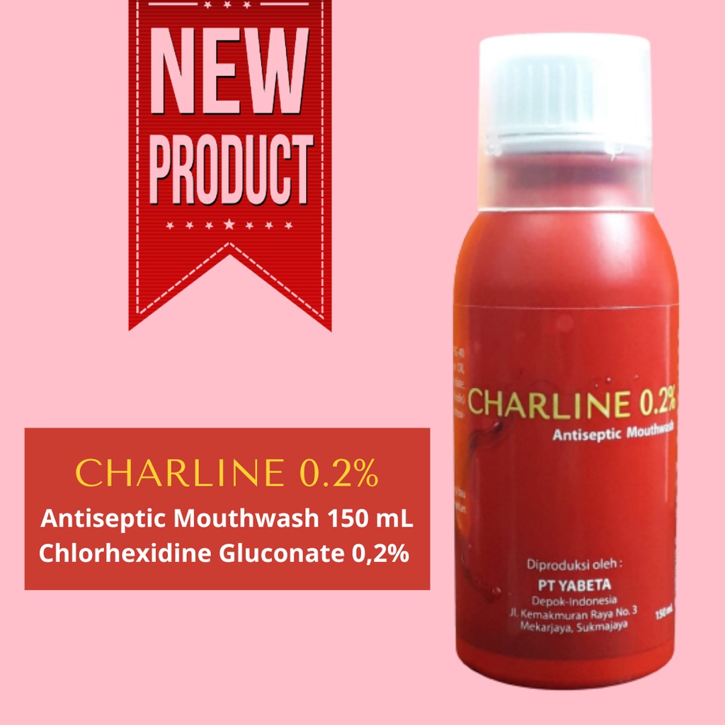 Jual Charline Antiseptic Mouthwash Chlorhexidine Gluconate 0,2 150 mL