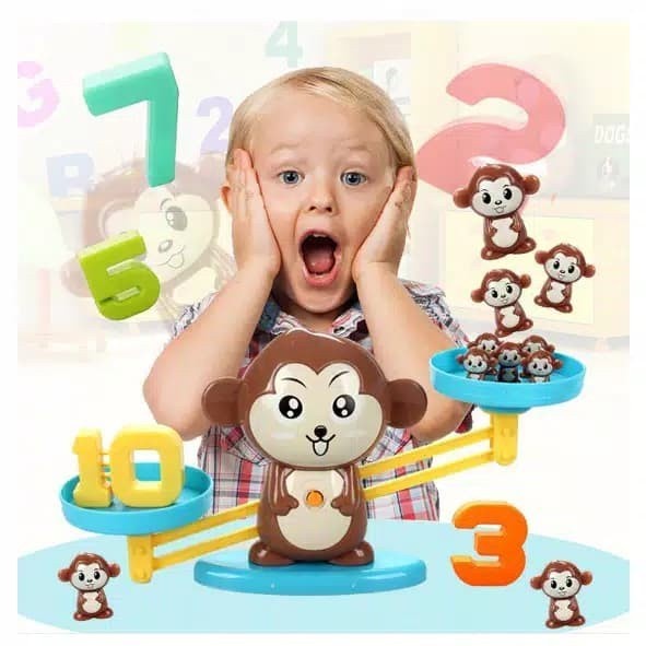 PROMO - Mainan Edukasi Anak MONKEY Ballance Timbangan Belajar Berhitung SS1562 /mainan anak /baby toys /kado mainan anak /mainan murah /mainan anak 1 2 3 4 5 6 tahun