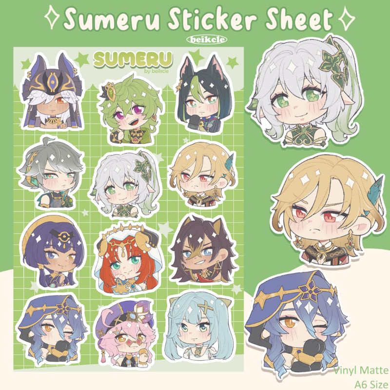 

beikcle - Sumeru Sticker Sheet Genshin Impact (mohon baca description)