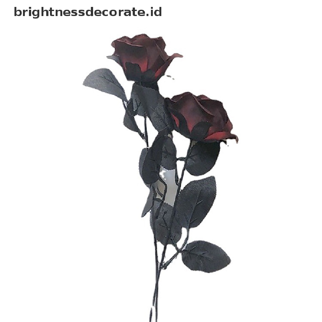 [Birth] Gothic Black Rose Bunga Buatan Bunga Simulasi Valene Roses Flowers [ID]