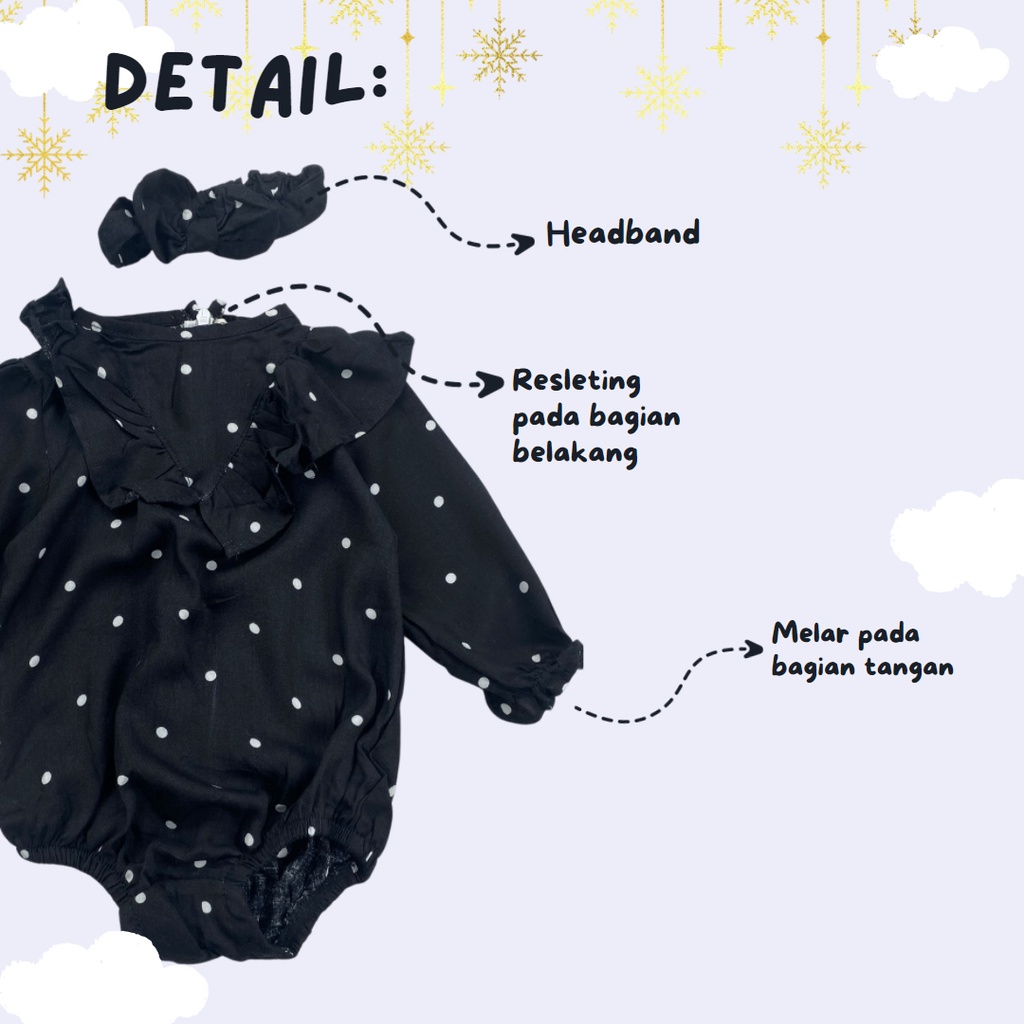 0-12 BLN ROMPER BAYI BUBBLE BAJU BAYI PREREMPUAN FREE HEADBAND by MYBEE
